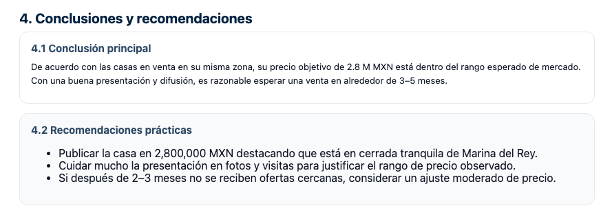 Ejemplo de recomendaciones estratégicas del reporte Premium Insight